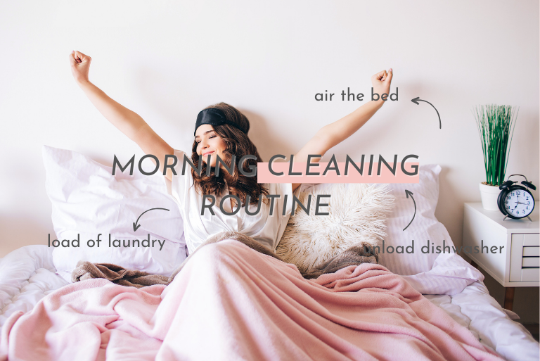 If you are looking for a morning cleaning routine that will fit into your busy schedule as a homemaker, this is it! I've tried so many cleaning schedules, and today I'm sharing what ACTUALLY WORKS to keep my home clean every day.