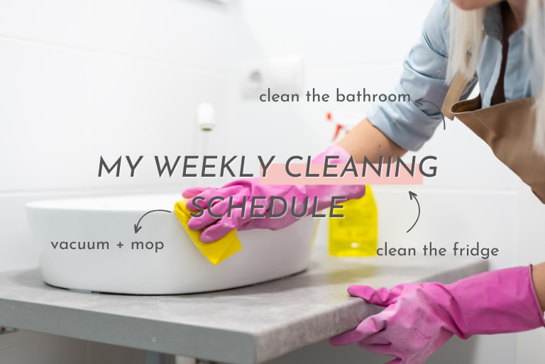 Today I'm sharing the 5 Things I Do Weekly for a Spotless Home! This is the weekly cleaning schedule I follow to stay on top of the clutter and mess!